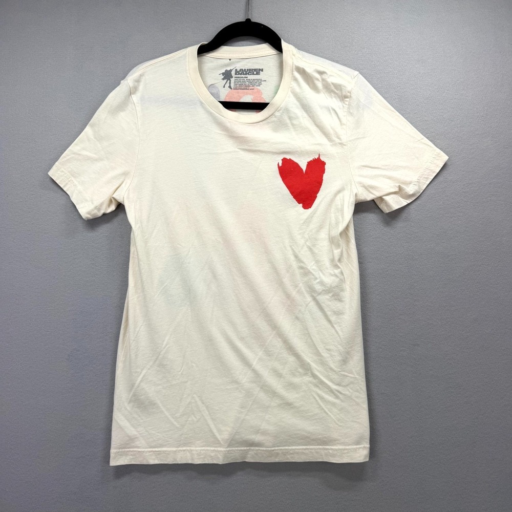 Lauren Daigle T Shirt Womens Medium Cream Red Heart You Say I Am Loved Graphic